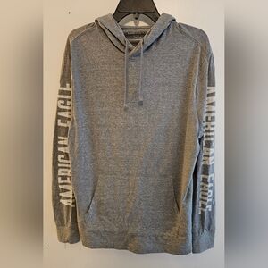 American Eagle Outfitters Heather Gray Logo Hoodie